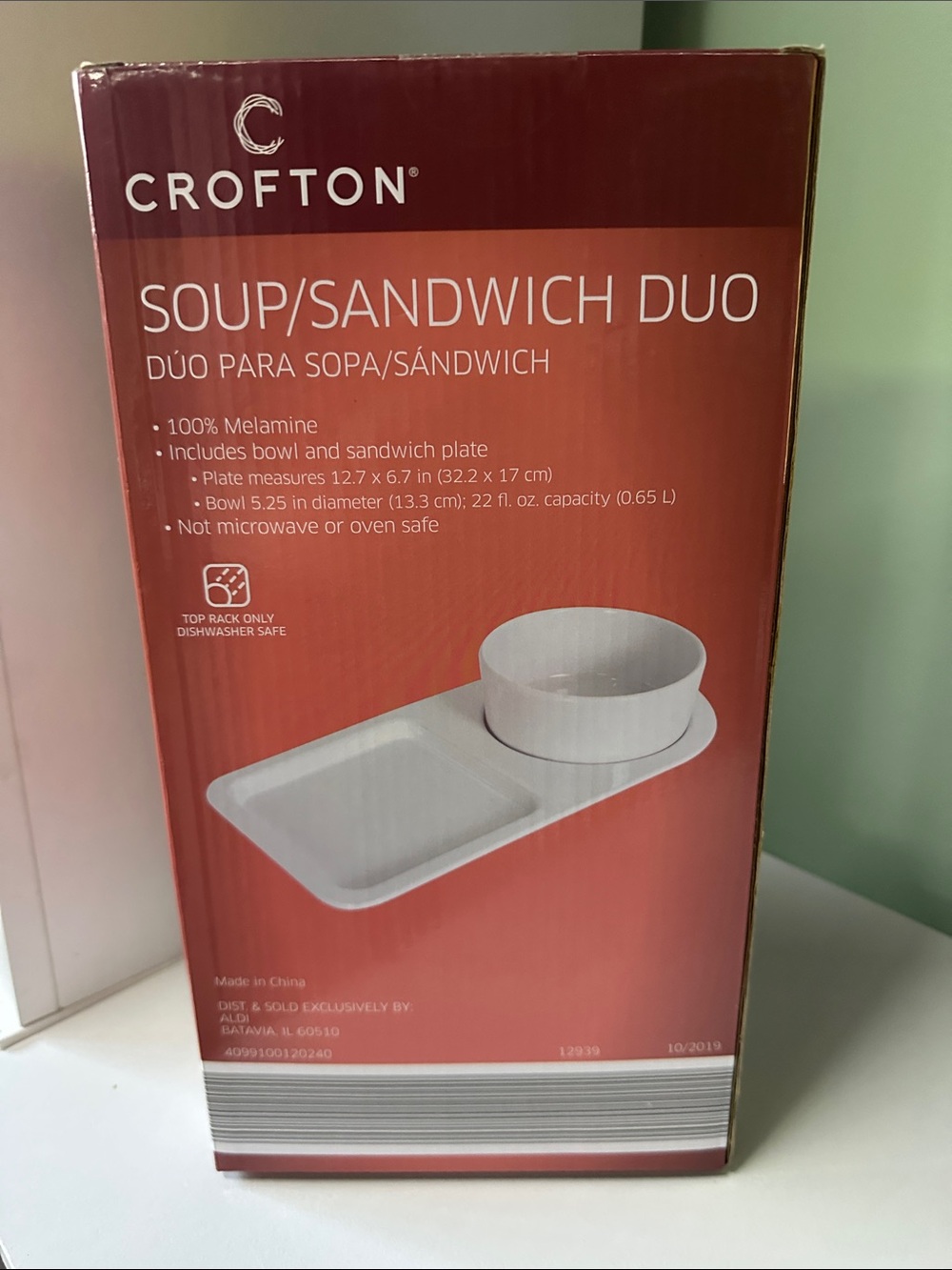 Crofton White Soup & Sandwich Duo Serving Plate - Picture 2 of 2